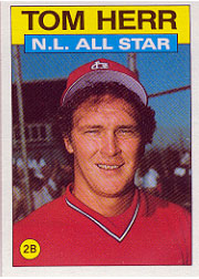 1986 Topps Baseball Cards      702     Tom Herr AS